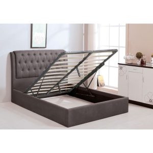 Κρεβάτι Διπλό Wdw Maxwell με Ύφασμα  Σκούρο καφέ