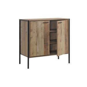 Ντουλάπι-Παπουτσοθήκη Wdw Pallet w  Μέταλλο Βαφή Μαύρο Απόχρωση Antique Oak