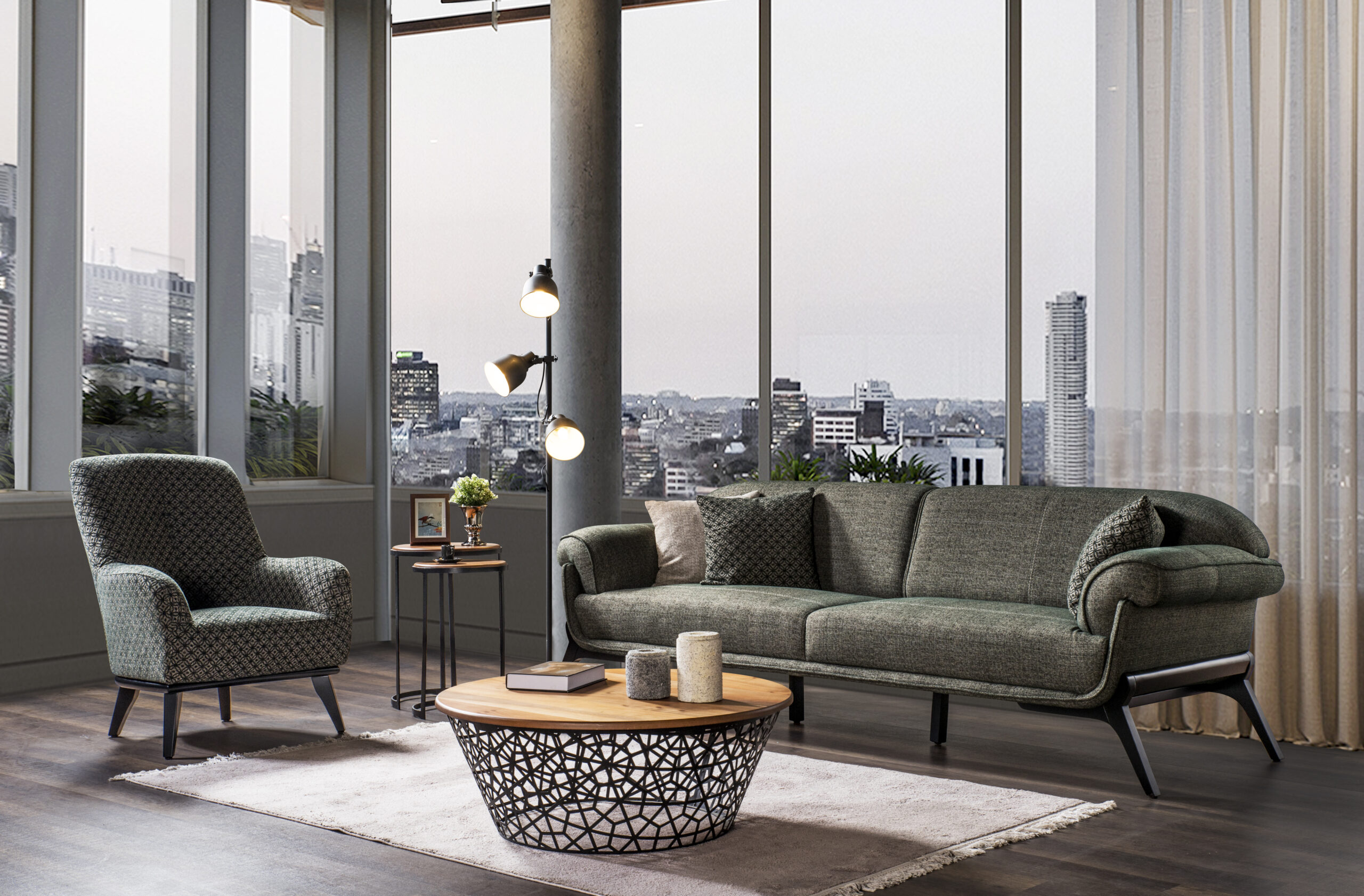 Τριθέσιος καναπες Ege 250*90*63