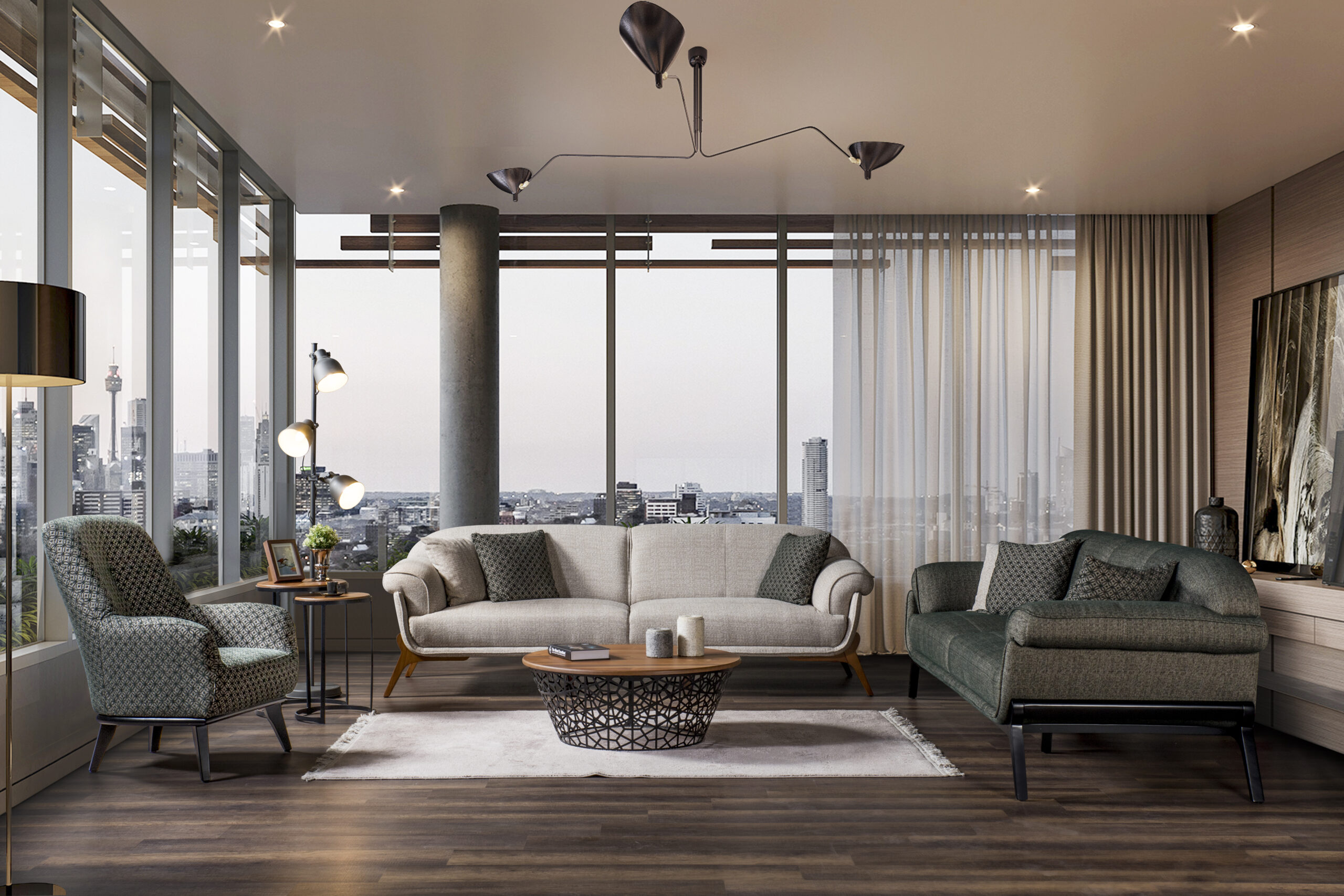 Τριθέσιος καναπες Ege 250*90*63