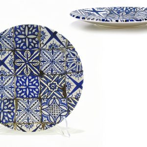 Πιάτο Μπλε Σχέδιο Maiolica Blu Opaco Πορσελάνη Φ26cm