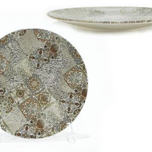 Πιάτο Μπεζ Σχέδιο Maiolica Beige Opaco Πορσελάνη Φ26cm