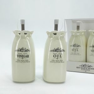 Σετ Δοχείο Λαδιού/Ξυδιού Κρεμ 30cl 13×6.5×6.5cm 2Τμχ