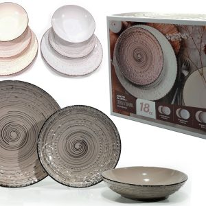 Σερβίτσιο Πιάτων 3 Σχεδίων Κεραμικό 27/20.3/20.3cm Σετ 18Τμχ