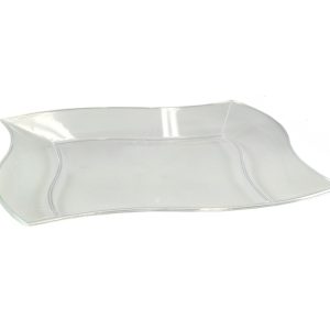 Πιάτo Μιας Χρήσης Καμπυλωτό Διάφανο Πλαστικό 18x18cm Σετ 6Τμχ