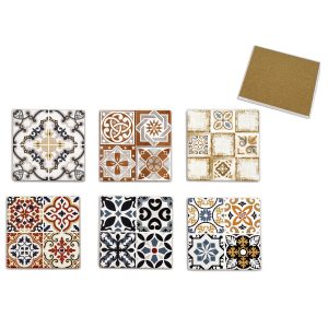 Σουβέρ Σχέδιο Majolica Μελαμίνη 10.5×10.5cm Σε 6 Σχέδια