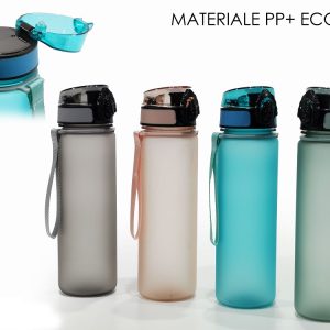 Παγούρι 600ml Διάφανο Πλαστικό Σε 4 Χρώματα