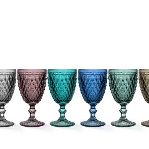 Ποτήρι Κολωνάτο 30cl 6 Χρώματα Γυαλί Σετ 6Τμχ