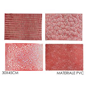 Σουπλά Παραλληλόγραμμο Κόκκινο PVC 30x45cm Σε 4 Σχέδια