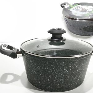 Κατσαρόλα Αντικολλητική Αλουμινίου Με Επίστρωση Stone Λαβές Soft-Touch Φ28cm