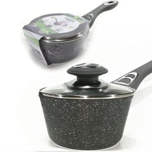 Κατσαρόλα Αντικολλητική Αλουμινίου Με Επίστρωση Stone Λαβή Soft-Touch Φ16cm