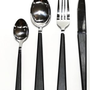 Σετ Μαχαιροπήρουνα Μαύρο/Inox Μέταλλο/Ξύλο 24Τμχ