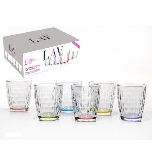 Ποτήρια Artemis Πολύχρωμα Γυαλί 340cc 6Τμχ