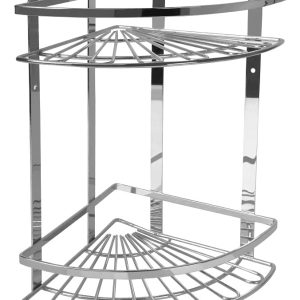 Εταζέρα 2 Ράφια Ασημί Μέταλλο 35.4x25x33.5cm