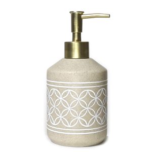 Ντισπένσερ Μπάνιου Γεωμετρικά Σχήματα Μπεζ Polyresin 300ml