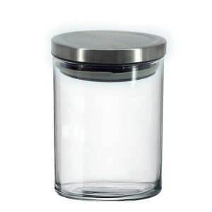 Δοχείο Με Μεταλλικό Πώμα Διάφανο Γυαλί 800ml