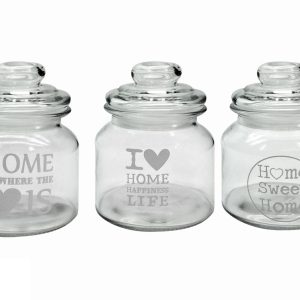 Δοχείο Με Μεταλλικό Πώμα Διάφανο Γυαλί 65cl Σε 3 Σχέδια