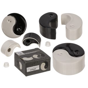 Σετ Δοχεία Αλατοπίπερο Ying Yang Λευκό/Μαύρο Κεραμικό 6x6x7cm 2Τμχ