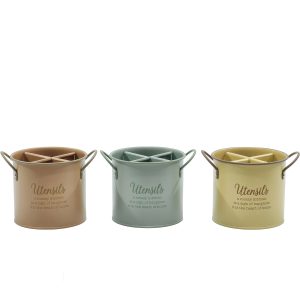 Θήκη Κουζίνας Καφέ/Πράσινο/Κίτρινο Μέταλλο 13.5×13.5cm Σε 3 Χρώματα