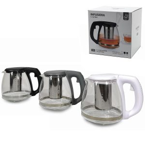 Τσαγιέρα 1.2lt Με Ενσωματωμένο Inox Φίλτρο Γυαλί/Πλαστικό 15.2×18.5×13.3cm Σε 3 Χρώματα