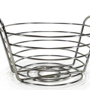 Φρουτιέρα Ασημί Μέταλλο Φ25.5×17.5cm