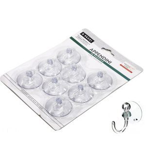 Γάντζοι Βεντούζας Διαφανείς/Πλαστικοί 3x3x3cm 8Τμχ