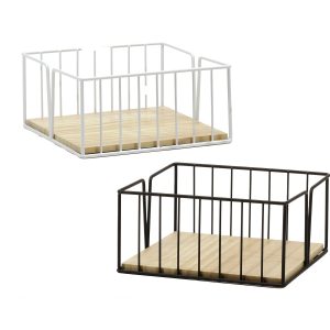 Χαρτοπετσετοθήκη Μαύρο/Λευκό Μέταλλο/Ξύλο 19×18.5x9cm 2Τμχ Σε 2 Χρώματα