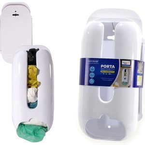 Θήκη Για Σακούλες Επιτοίχια Λευκό Πλαστικό 15x8x30cm