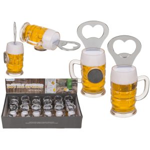 Ανοιχτήρι Μπουκαλίων Με Μαγνήτη Σε Σχήμα Ποτήρι Μπύρας Μέταλλο/Πλαστικό 10.5×3.5cm