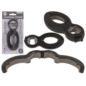 Ανοιχτήρι Universal 6 Σε 1 Μαύρο/Γκρι Μέταλλο/Πλαστικό 14.5x6cm