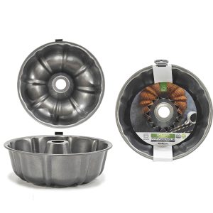 Φόρμα Κέικ Γκρι Ατσάλι Διάμετρος 25×8.5cm