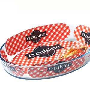 Ταψί Πυρέξ Οβάλ 3lt Διάφανο Γυαλί 35x24x6.5cm