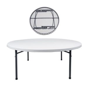 BLOW Τραπέζι Συνεδρίου – Catering Πτυσσόμενο, Μέταλλο Βαφή Γκρι, HDPE Άσπρο 55mm