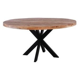 LIZARD Τραπέζι Τραπεζαρίας, Μέταλλο Βαφή Μαύρο, Ξύλο Mango Απόχρωση Φυσικό