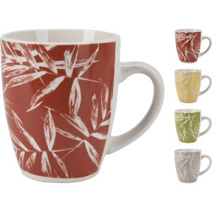 Κούπα ArteLibre 200ml Σχέδιο Φύλλα New Bone Πορσελάνη Σε 4 Χρώματα