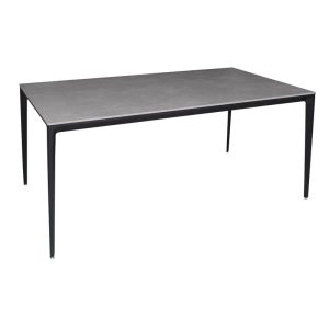 BARRET Τραπέζι Τραπεζαρίας – Κουζίνας, Alu Μαύρο, Επιφάνεια Sintered Stone Γκρι