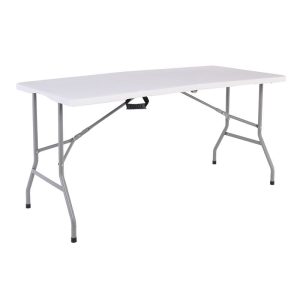 BLOW-W Τραπέζι Συνεδρίου – Catering Πτυσσόμενο (Βαλίτσα), Μέταλλο Γκρι, HDPE Άσπρο 35mm