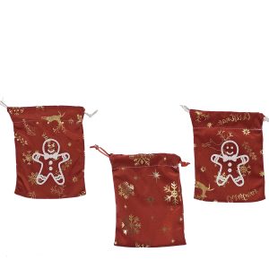 Χριστουγεννιάτικο Πουγκί 13x15cm Σε 3 Σχέδια