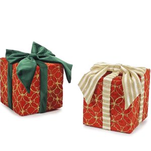 Χριστουγεννιάτικο Δώρο Διακοσμητικό 15x15cm Σε 2 Σχέδια