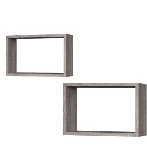 Ράφια Γκρι Δρυς 40x27x12cm/36.5×23.5x12cm 2Τμχ