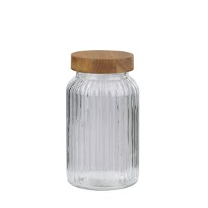 Βάζο Αποθήκευσης 1300ml με Καπάκι Ξύλινο ALPINA