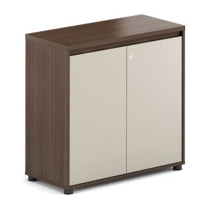 CONCEPT Ντουλάπι Γραφείου Χαμηλό Δίφυλλο, Απόχρωση Καρυδί – Μπεζ