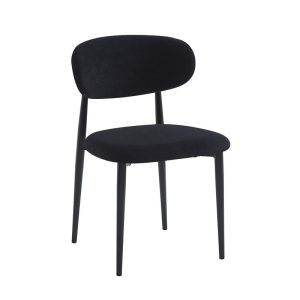 POINT Καρέκλα Τραπεζαρίας Μέταλλο Βαφή Μαύρο, Ύφασμα Μαύρο