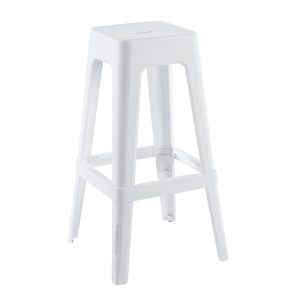 RELIX PP Σκαμπό BAR Στοιβαζόμενο, PP Απόχρωση Άσπρο