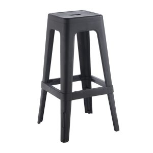 RELIX PP Σκαμπό BAR Στοιβαζόμενο, PP Απόχρωση Μαύρο