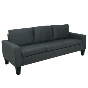 SERGIO Καναπές Σαλονιού Καθιστικού 3Θέσιος, Ύφασμα Ανθρακί