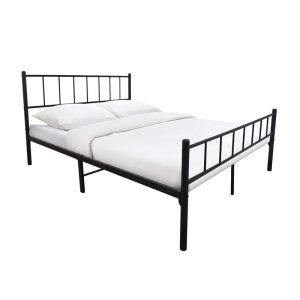 TIVO Κρεβάτι Διπλό, για Στρώμα 150x200cm, Μέταλλο Βαφή Μαύρο