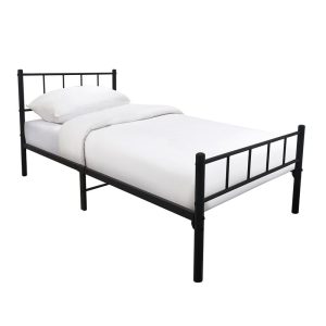 TIVO Κρεβάτι Μονό, για Στρώμα 90x190cm, Μέταλλο Βαφή Μαύρο