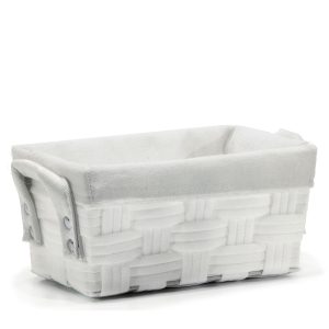 Καλάθι Αποθήκευσης Λευκό Polyester 28x17x13cm