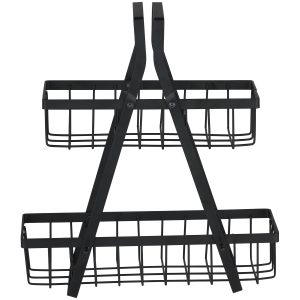 Ράφι Διώροφο Μαύρο Μέταλλο 10×25.5x28cm